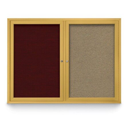 United Visual Products Corkboard, Cobalt /Gold, 72" x 48" UV408-GOLD-COBACC